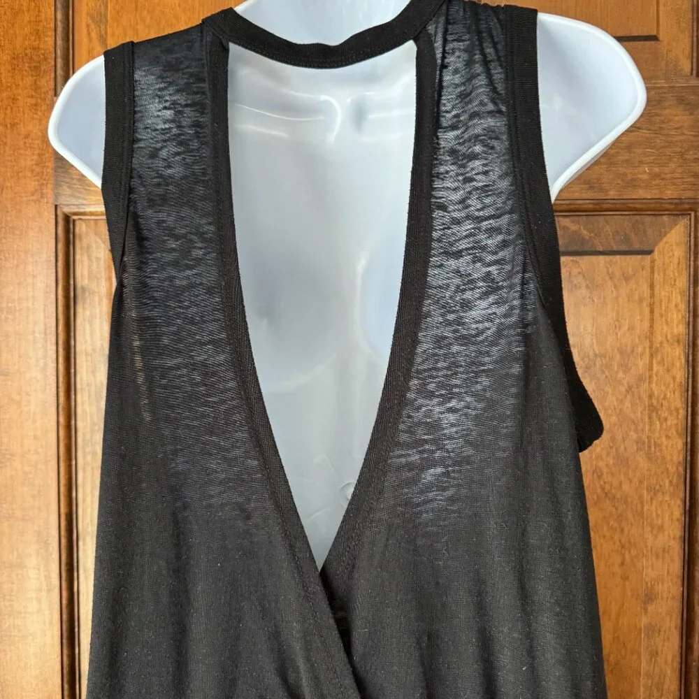 BECCA by Rebecca Virtue Black Deep V Romper Swimsuit Coverup Large
